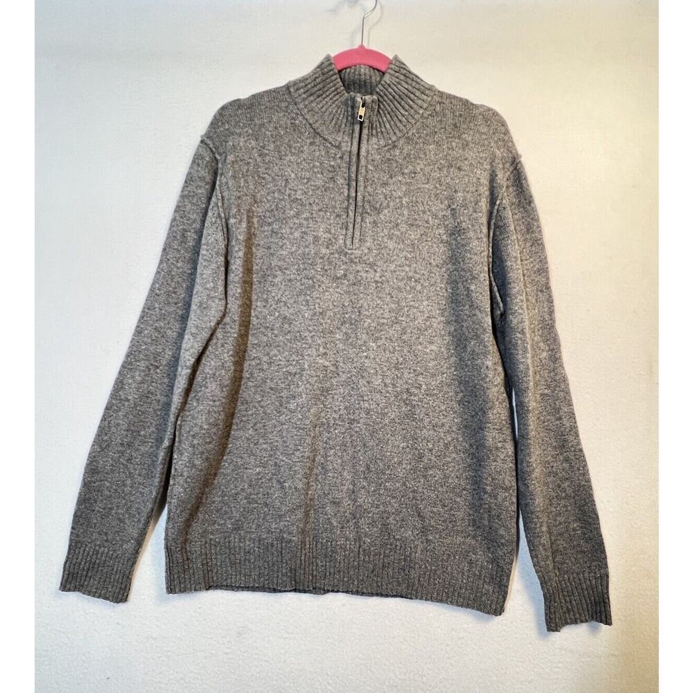 Rochas Paris Sweater‎ Men's Size XL Gray Mock Neck Half Zip